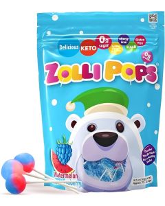 Zollipops Clean Teeth Lollipops, Sugar Free Candy with Xylitol, Watermelon & Blue Raspberry, 5.2 Ounce