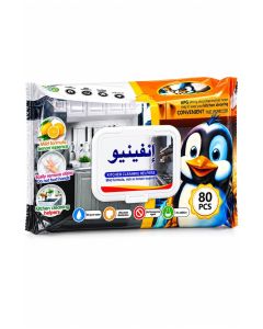 Kitchen Cleaning Wipes 80 Pcs – Lemon Fresh Grease & Stain Remover Wipes for Stove, Countertops, Cabinets & Kitchen Appliances, Resealable Moist Cleaning Wipes