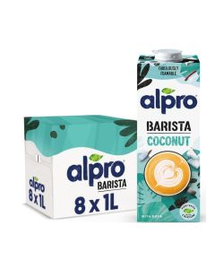 Alpro Barista Foamable Coconut Long Life Drink 1L/ 100% Plant-Based/ Vegan & Dairy Free / Pack of 8