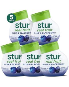 Stur Liquid Water Enhancer Blue Blackberry Naturally Sweetened High in Vitamin C Antioxidants Sugar Free Zero Calories Keto Vegan 5 Bottles Makes 120 Drinks