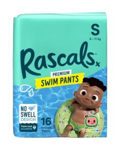 Cocomelon Premium Baby Swimming Diaper Pants - Advanced Leak Protection Swimming Diaper Pants For Little Swimmers - Extra Stretchy Waistband Swim Pants Size 3 (6-11 Kg) - Pack of 16
