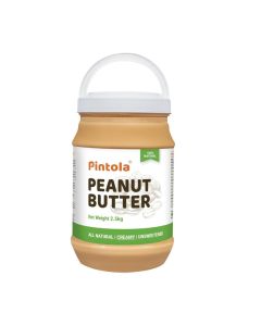 Pintola All Natural Peanut Butter Creamy 2.5kg, Smooth, Unsweetened, 30g Protein / Gluten & Cholesterol Free, Vegan Peanut Butter, Nut Butter, High in Protein Spread, 100% Pure Roasted peanuts butter
