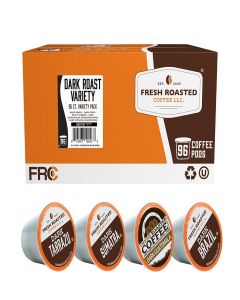Fresh Roasted Coffee, Dark Roast Variety Pack, K-Cup Compatible, 96 Pods