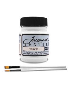 Moshify Jacquard Products White Textile Color Fabric Paint Made in USA JAC1123 225Ounces Bundled Brush Set