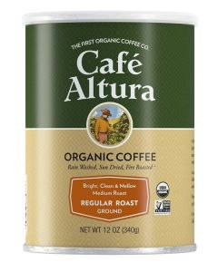 Café Altura, Regular Roast, Medium Roast, Organic, Ground Coffee, 12 oz. Can