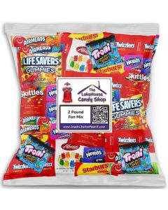 The LakeHouse Assorted Fruit Candy Bulk - 32 Oz Fun Mix with Starburst, Skittles, Gummy Life Savers, Air Heads, and More