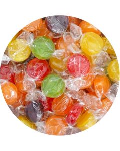 Assorted Fruit Hard Candy - 3 Pound Bulk Candy with 150 Individually Wrapped Fruit Discs