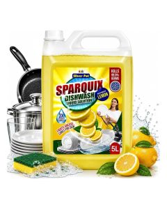 Dishwashing Liquid 5L– Ultra Concentrated Formula with Refreshing Green Apple Scent,Tough on grease, gentle on hands, perfect for daily use