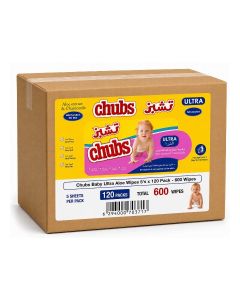Chubs Baby Ultra Aloe Wipes 600's Wet wipes Pack of 5*120