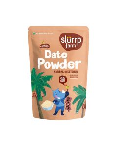 Slurrp Farm Seedless Arabian Date Powder / Kharik/Khajur Powder / 100% Natural Sweetener / No Preservatives, No Chemicals / Healthy Substitute for Refined Sugar / Dates Powder for Little Ones, 300g