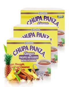 GN+Vida Tea CHUPA Panza, Tea Based ONGINGER Root, PINNEAPPLE, Flaxseed & Cinnamon (30 Tea Bags/0.10 oz Each)(Pack of 3)