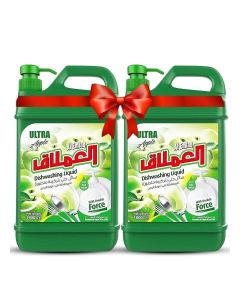 Al Emlaq Dishwashing Liquid Ultra Green Apple Fragrance With Double Force - pack of 2 x 1800ml