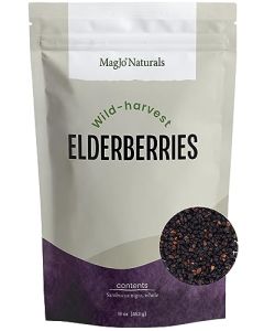 MagJo 100 Wild Harvest Dried Elderberries 1lb Bulk NonIrradiated Whole Black Elderberry Immune Support Raw Vegan Sambucus 1 Pound