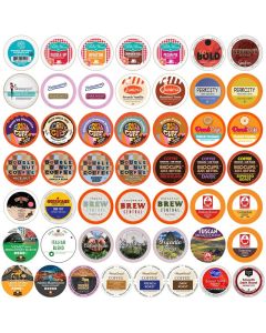 Crazy Cups Variety Pack Single Serve Pods for Keurig KCup Assorted Flavors like Espresso Dark Roast Breakfast Blend Coffee 50 CountPack of 1