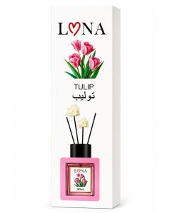 Lona Tulip Room and Office Air Freshener, 50ml, with a set of reeds and scented roses