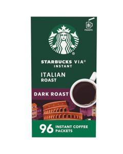Starbucks VIA Instant Coffee Packets Single Serve Dark Roast Coffee Italian Roast 96 Packets