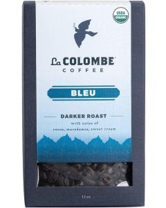 La Colombe Bleu Organic Dark Roast Whole Bean Coffee - 12 Ounce Pack of 4 with Cocoa, Macadamia & Sweet Cream Notes