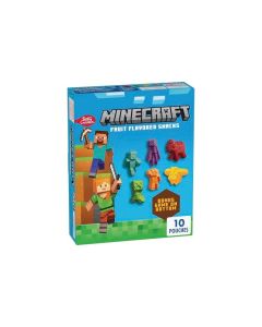 Minecraft Fruit Flavored Snacks Fat Free and Gluten Free Snacks 8 oz 10 Pouches