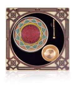 ZARCHIN Luxury Wooden Saffron Gift Box – 1gm Super Negin Saffron with Brass Mortar – Elegant Brown Gift Set