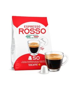 Espresso Rosso Coffee Capsules / Compatible with Nespresso® Original Line Machines / Premium Italian-Style Espresso / 50 Capsules Pack / Rich Aroma, Full-Bodied & Smooth Finish