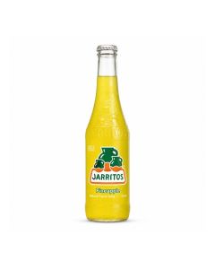 Pineapple Flavoured Carbonated Soft Drink, Mexican Fruit Soda with Natural Pineapple Flavour, Refreshing Fizzy Beverage, Single Glass Bottle, Serve Chilled, 370 ml
