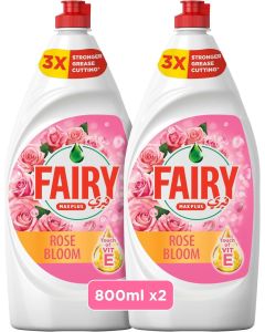 Fairy Dishwashing Liquid, Rose Bloom, 2x800ml