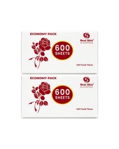 Real Skin Soft Facial Tissue (600 Tissue) X 2Pack