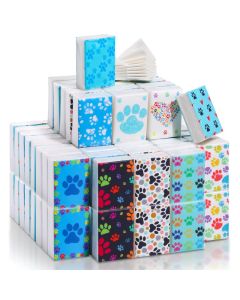 100 Pack Paw Pocket Tissues bulk 800 Sheet Mini Facial Travel Tissues Wallet Size Individually Packed 3 Ply Small for Travel Wedding Party Daily Use 10 Designs