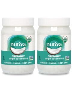 Nutiva Organic ColdPressed Unrefined Virgin Coconut Oil from Fresh nonGMO Sustainably Farmed Coconuts 15 Fl Oz Pack of 2