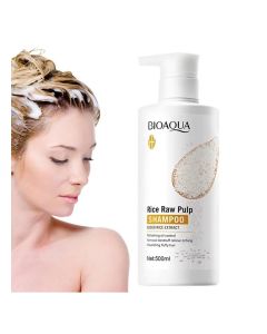 BIOAQUA Rice Raw Pulp Shampoo Refreshing Oil Control Removal Dandruff Relieve Itching Nourishing Fluffy Hair 500ml
