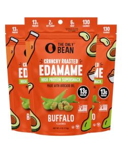 The Only Bean Crunchy Roasted Edamame Beans Buffalo Keto Snacks Healthy Snacks For Adults and Kids Low Carb High Protein Snacks Gluten Free Snack Vegan Keto Food 4 oz 3 Pack