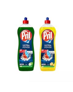 Pril Ultra Power Liquid Dishwashing Soap With Lemon And Green Apple Fragrance- 2X1.25Ltr
