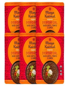 Maya Kaimal Foods - Organic Indian Everyday Dal - Black Lentil 10oz - Fully Cooked with Tomato and Cumin - Vegan - Microwavable - Ready to Eat Meals - Pack of 6