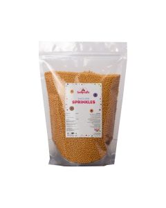 Tastycrafts Metallic Sprinkles Dazzling Ball 15 mm Edible Bakestable Colour Balls Sprinkle for Cake Cupcake Brownies Decoration Coloured Sugar Confectionery Golden 500 GM