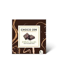 Choco Zen Premium Dubai Chocolate Pistachio Kunafa Treats (Dark Chocolate -72g /4 Pieces) – Luxury Middle Dessert, Treats with Creamy Pistachio & Wrapped in Kunafa Flakes, Arabic Sweet & Gift