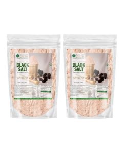 Traditional Kiln Fired 1kg Black Salt Powder Kala Namak Non Iodized for weight loss & Healthy Cooking, Natural Substitute of White Salt pack of 2