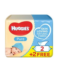 Pure Baby Wipes, 224 Count (2+2 Free) - Skin Loving Natural Fibers