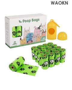 20 rolls Dog Poop Bag Dispenser with Waste Bags , Leak Proof and Extra Thick Pet Waste Bags, 1 Poop Bag Holder , 20 Rolls for Leash Dogs and Cats , Super Value Pack ,Biodegradable garbage bags , Green .