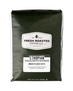 Fresh Roasted Coffee LLC Green Unroasted Ethiopian Yirgacheffe Kochere Coffee Beans, 5 Pound Bag