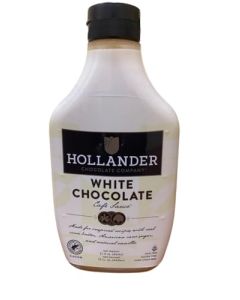 Hollander White Chocolate Cafe Sauce GMOFree GlutenFree SoyFree Corn Syrup Free 15 oz Squeeze Bottle