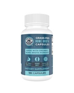 GrassFed Bone Broth Capsules with Collagen from Organic Bone Broth Powder Collagen Supplement for Nails Hair Joints and Digestive Health Support Gut FriendlyIngredients 180 Capsules