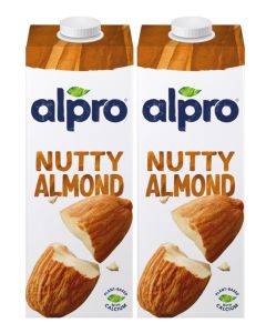 Alpro Roasted Almond Drink, 100% Plant-Based, Lactose & Dairy Free - 1L (Pack of 2)