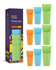 Special Supplies Combo Pack of 9 Flexible Drinking Cups with Nose Mold Cutout, 9 Pc. Set for Physical Therapy, Recovery, and Rehabilitation, BPA-Free Drink Tumblers, Kids and Adults