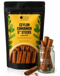 Bliss of Earth Ceylon Cinnamon Sticks 5 Inch 100g, Premium Sri Lankan True Cinnamon, Sweet & Mild Flavor Whole Dalchini Sticks for Tea, Coffee, Baking & Cooking