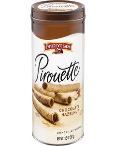 Pepperidge Farm Pirouette Cookies, Chocolate Hazelnut Créme Filled Wafers, 13.5 Oz Tin
