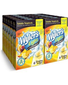 Wyler's Light Singles to Go Caffeinated Drink Mix - Totally Tropical Flavor - 72 Servings (Pack of 12)