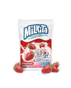 Milkita Creamy Strawberry Milk Candy LowSugar Healthy Sweets with Real Milk for Kids Adults Fat Free Gluten Free Candy with Calcium for Everyday Indulgence 25 Count Bag