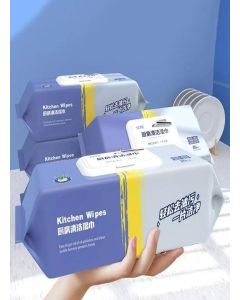 PAGHADI 80 Sheets Kitchen Cleaning Wipes,Decontamination Wet Wipes, Kitchen Tisuue For pans, bowls, kitchen tabletop, ceramic tiles, sinks (Pack Of 1)