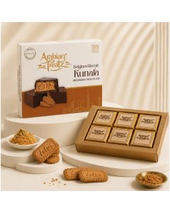 Belgium Biscuit Kunafa Premium Chocolate Gift Box 120g / Luxury Milk Chocolate with Crispy Kunafa & Belgium Biscuit Filling / 6 Pieces / Made in UAE