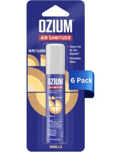 Ozium 08 oz Air Sanitizer Odor Eliminator for Homes Cars Offices and More Vanilla Scent Pack of 6